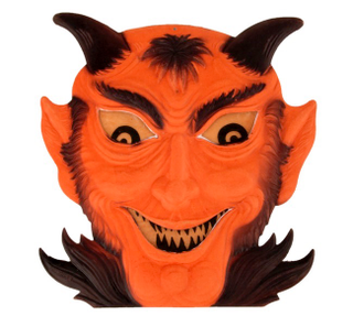 Devil Face Diecut, Germany, 1920-1930s, 10.25” H x 9.5” W, $125. Image and caption courtesy of Mark B. Ledenbach.